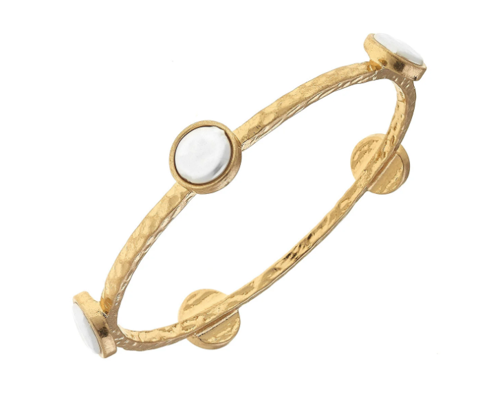 Claudia Coin Pearl Bangle