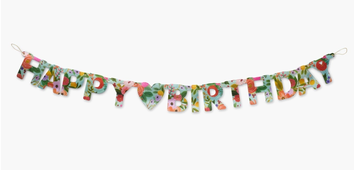 Garden Party Birthday Banner