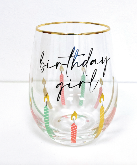 Birthday Girl Stemless Wine Glass