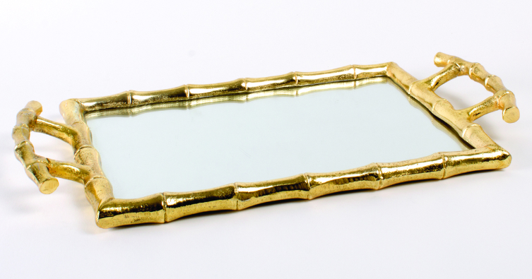 Gold Bamboo Vanity Tray
