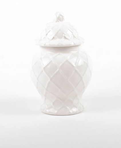 Small White Textured Ginger Jar