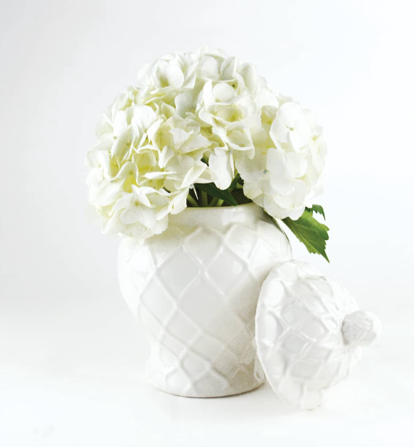 Small White Textured Ginger Jar