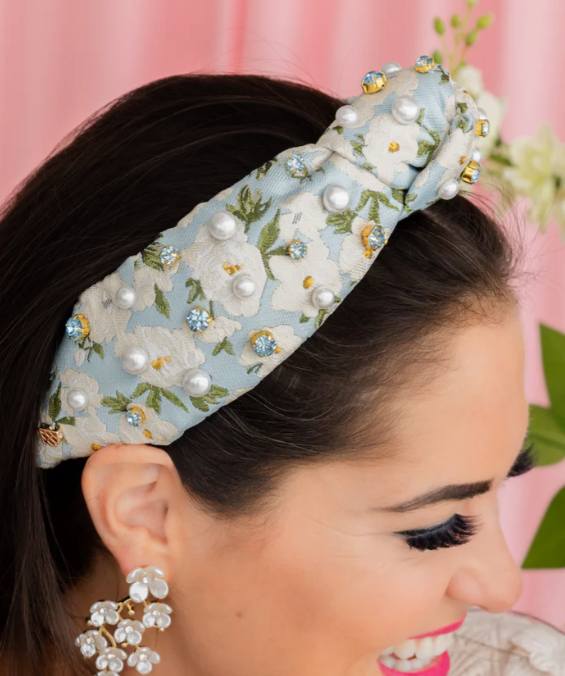 Lt Blue Floral Headband