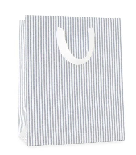 Blue Ticking Stripe Gift Bag