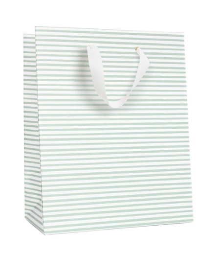 Green Painted Stripe Gift Bag