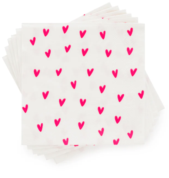 Neon Heart Cocktail Napkin
