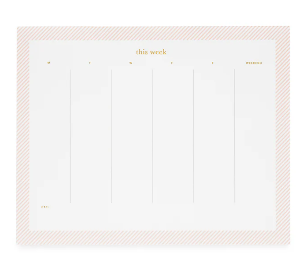 Pink Bordered Weekly Pad