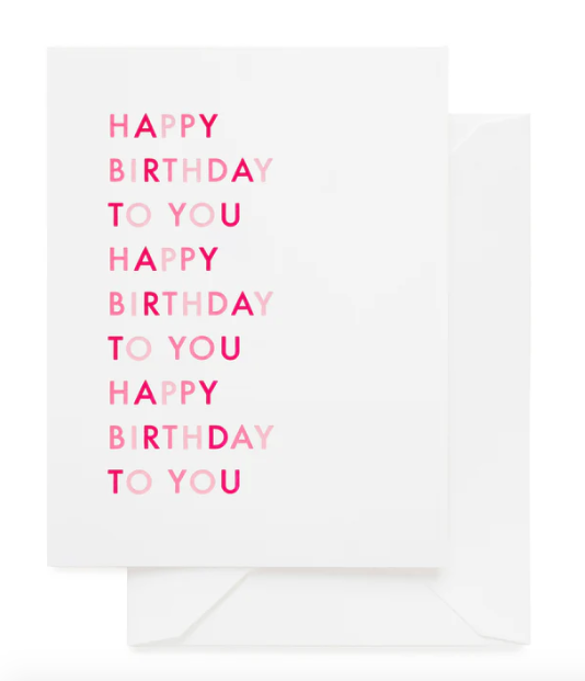 Pink Happy Birthday to you Card