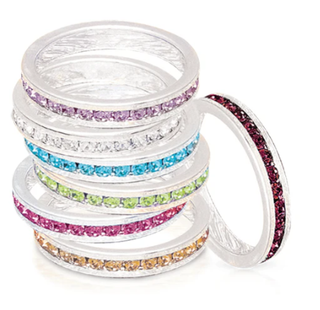 White Gold Birthstone Stackable Ring