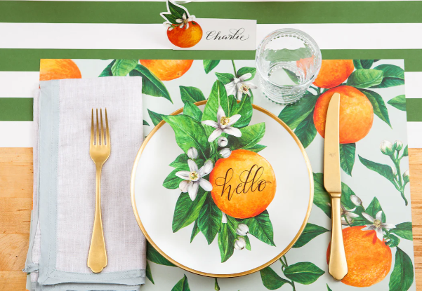 Paper Placemat | Orange Orchard