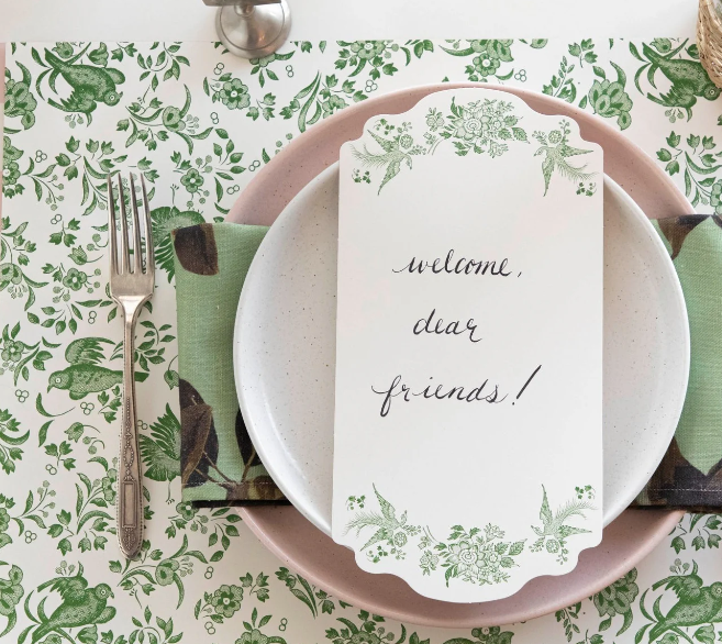 Paper Placemat | Green Regal Peacock