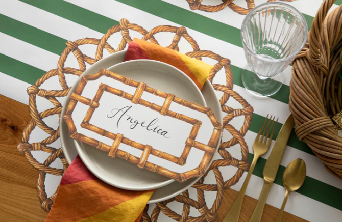 Paper Placemat | Die Cut Rattan Weave