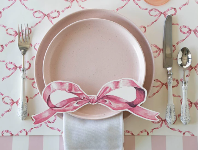 Paper Placemat | Pink Bow Lattice