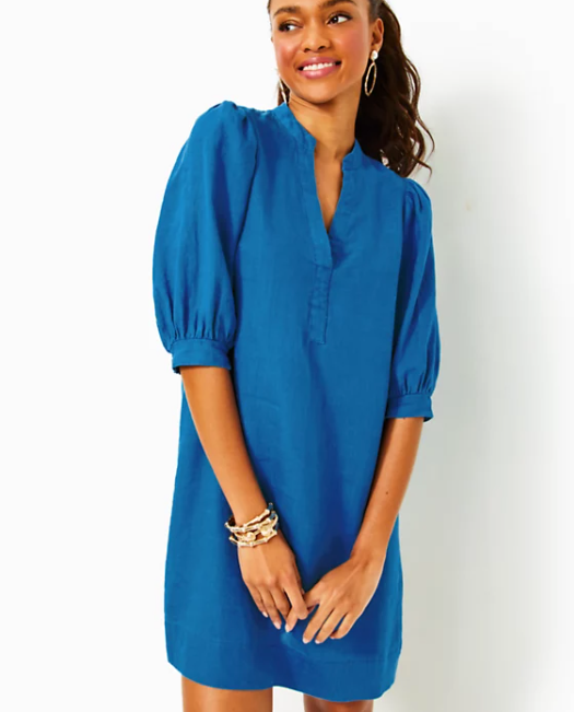 Mialeigh Linen Dress | Barton Blue