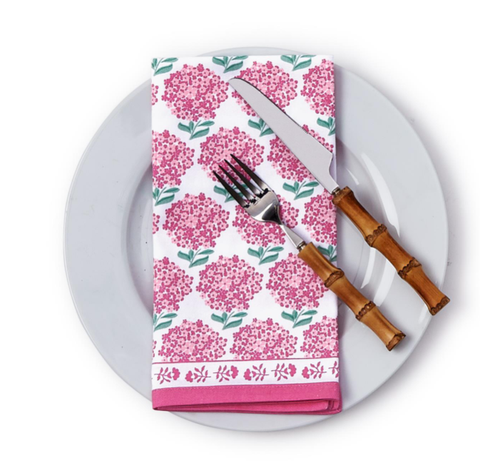 Pink Hydrangea Napkin Set of 4