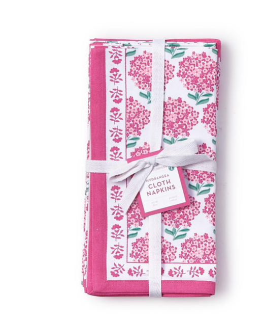 Pink Hydrangea Napkin Set of 4