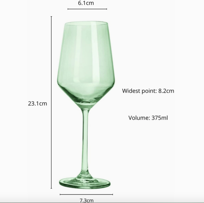 Mint Colored Wine Glass