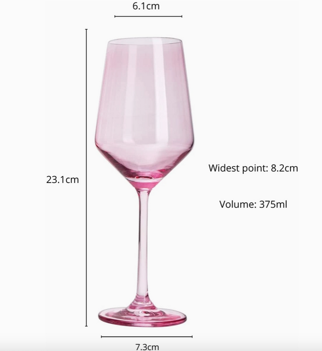 Pink Colored Wine Glass