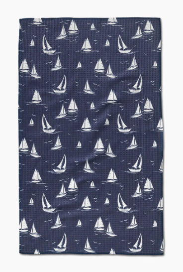 Geometry Tea Towel | Navy Race Day