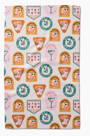 Geometry Tea Towel | Cocktail Scout Badges