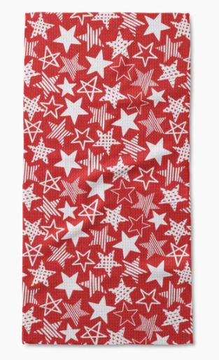 Geometry Bar Towel | Stars in Your Eyes Red