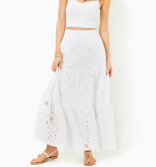 Winslow Eyelet Skirt | Resort White