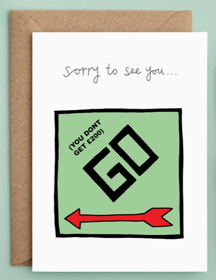 Go Monopoly Farewell Card