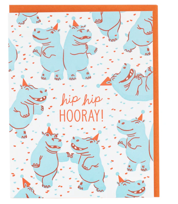 Hippo Dance Birthday Card