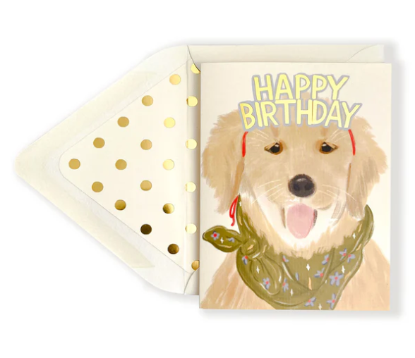 Golden Retriever Happy Birthday Crown
