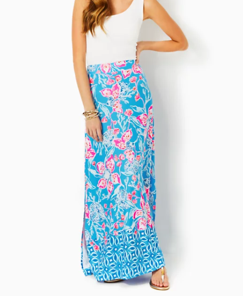 Adea Maxi Skirt | Multi Bahamian Rhapsody Engineered Knit Skirt