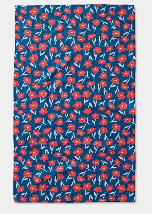 Geometry Tea Towel | Luca Daisy Red