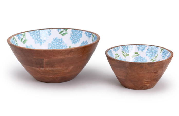 Hydrangea Hand-Crafted Wood Bowl