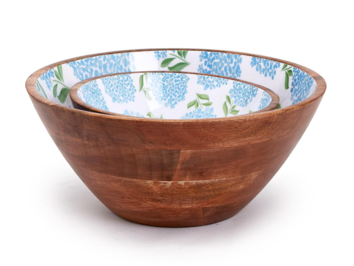 Hydrangea Hand-Crafted Wood Bowl