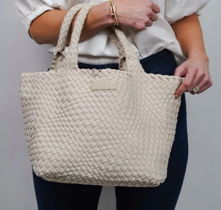 Bone Woven Tote