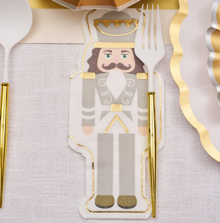 Gilded Nutcracker Die Cut Guest Towel