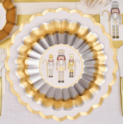 Gilded Nutcracker Wavy Salad Plate
