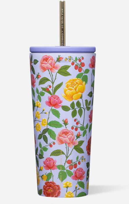 24oz Cold Cup | Purple Roses