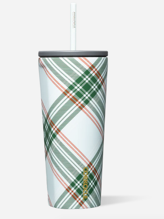 24oz Cold Cup | Peppermint Plaid