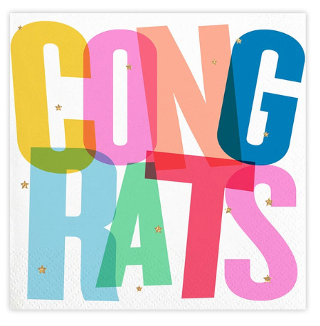 Foil Congrats Cocktail Napkins