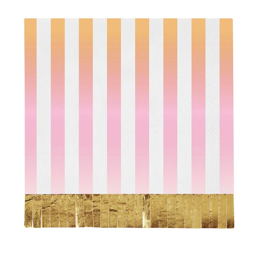 Foil Ombre Stripe Cocktail Napkins