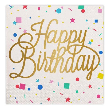 Foil Birthday Confetti Cocktail Napkins