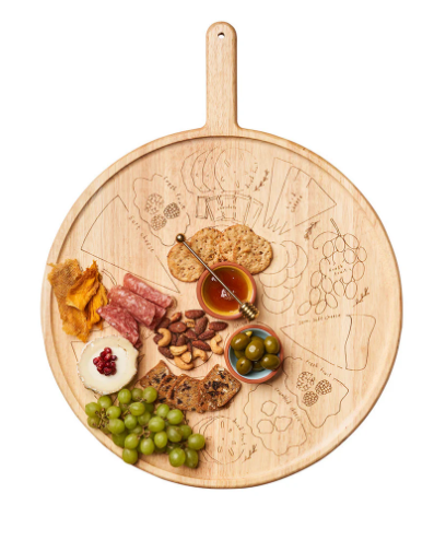 MLAH Meg Quinn 22" Round Charcuterie Board w/Hanlde
