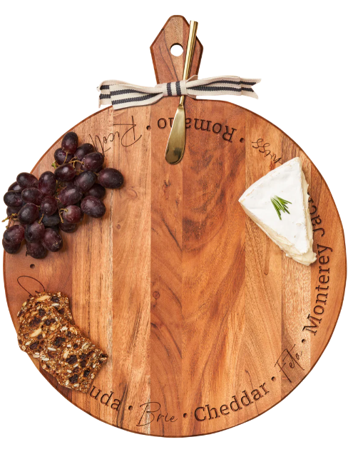Acacia Heirloom 20"x16" Round Cheeses Board