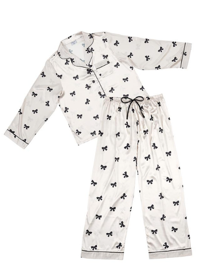 Black Bow Long Sleeve Pajamas