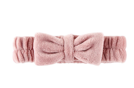 Dusty Rose Spa Plush Bow Headband