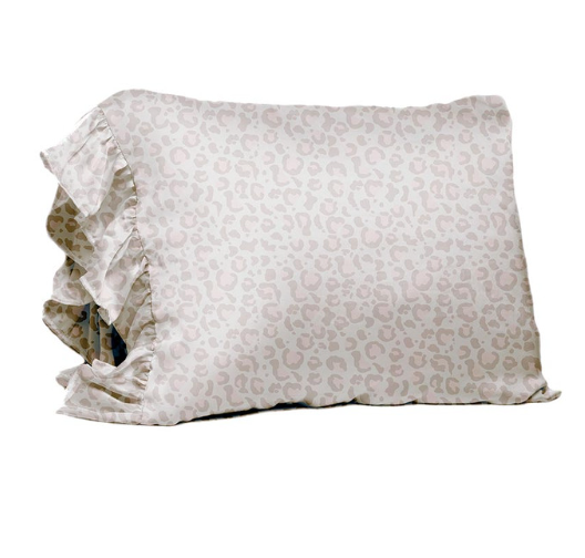 Silky Ruffle Pillowcase | Leopard