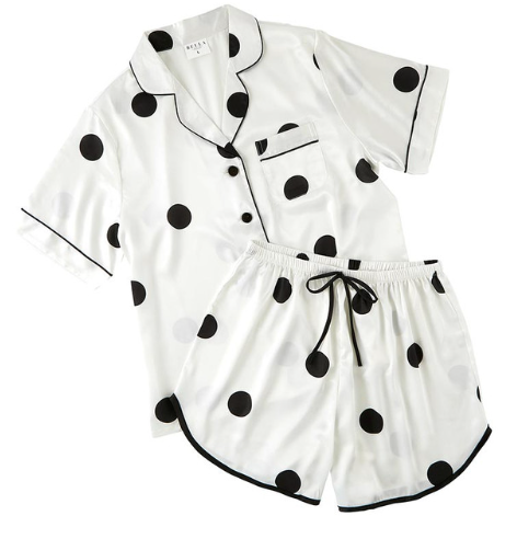 Ivory Dot Short  Pajamas