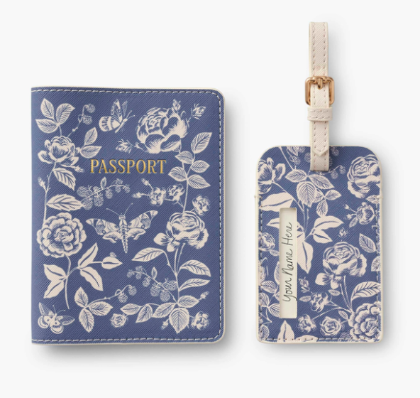 English Rose Passport & Luggage Tag Set