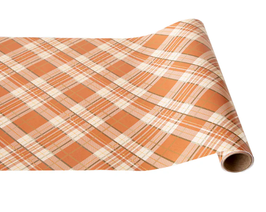 Paper Table Runner | Orange Plaid