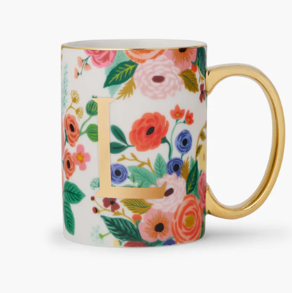 Garden Party Monogram Mug | L